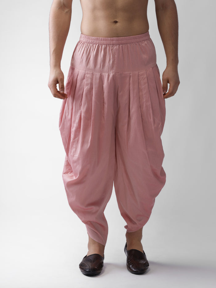 Pink Solid Elasticated Dhoti