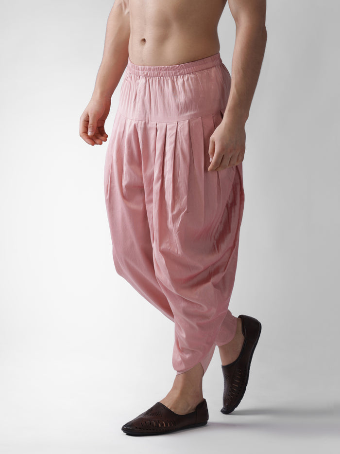 Pink Solid Elasticated Dhoti