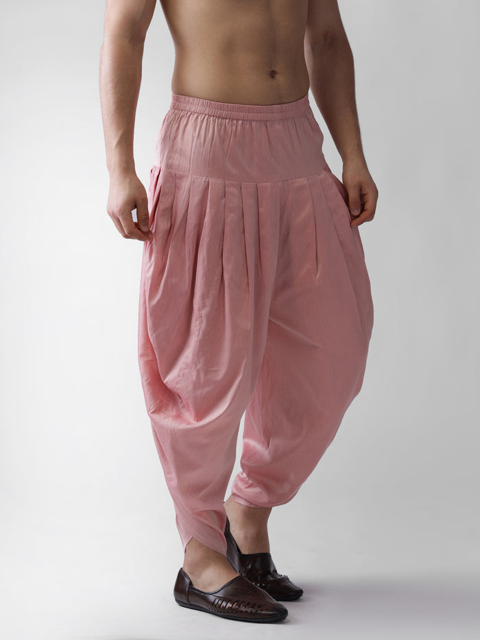 Pink Solid Elasticated Dhoti