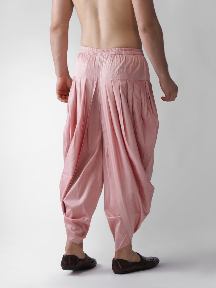 Pink Solid Elasticated Dhoti