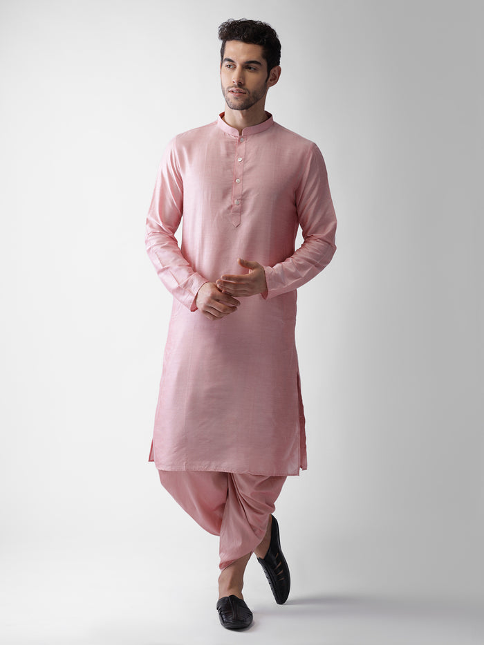 Pink Solid Elasticated Dhoti