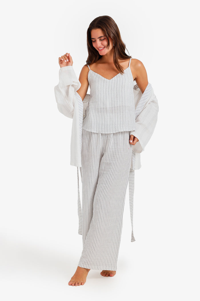 Pinstripe 3-Piece Pyjama Set