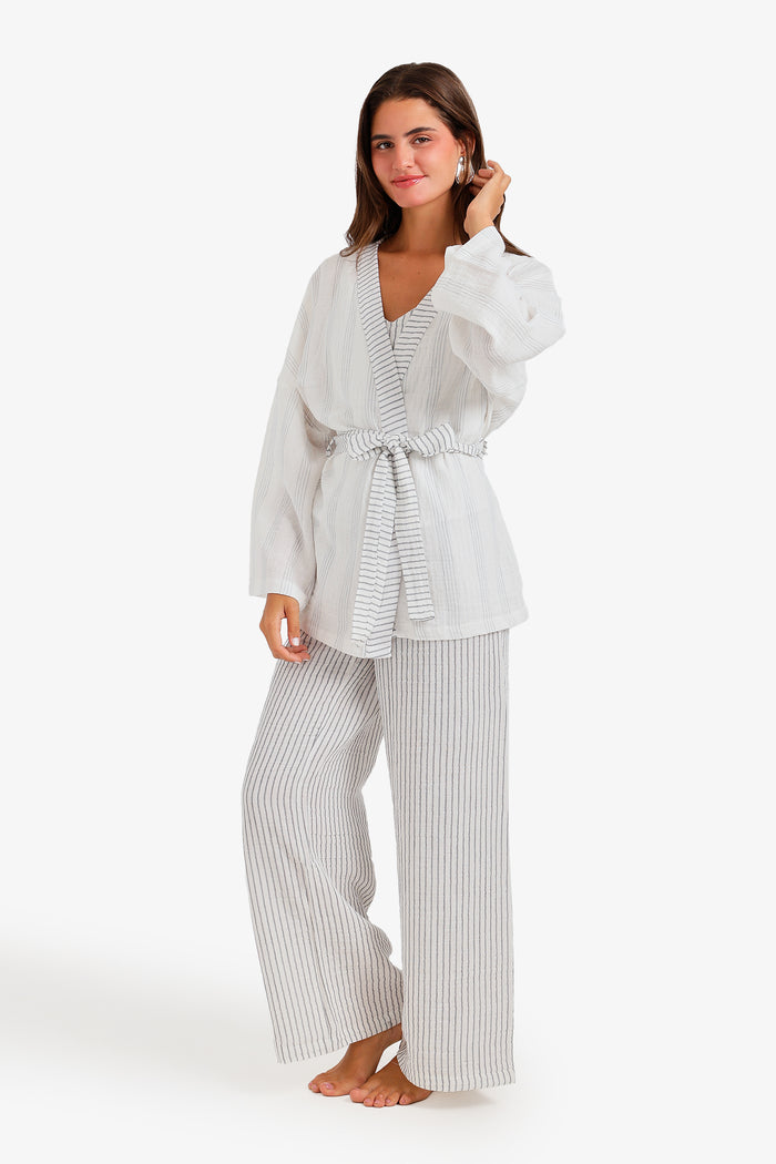 Pinstripe 3-Piece Pyjama Set