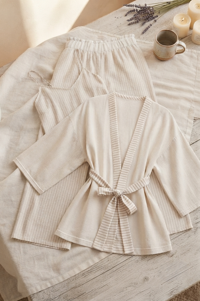 Pinstripe 3-Piece Pyjama Set