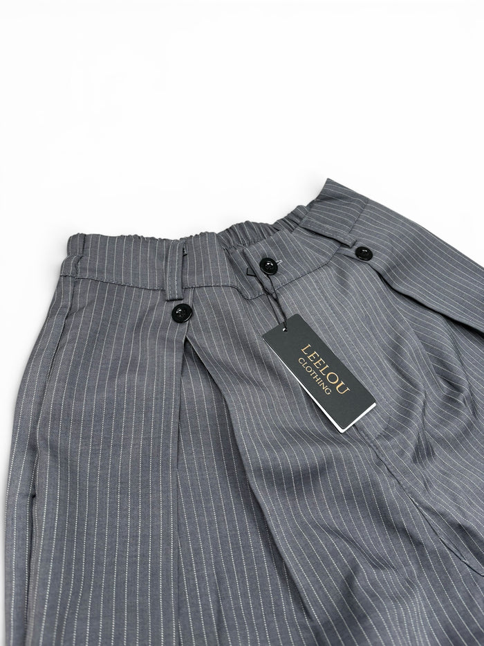 Pinstripe Wide Leg Pants