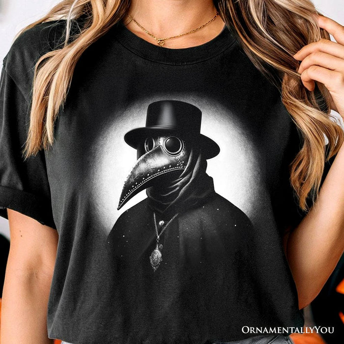 Plague Doctor Spooky Portrait T-Shirt, Horror Villain Theme Halloween Tee T-Shirts OrnamentallyYou