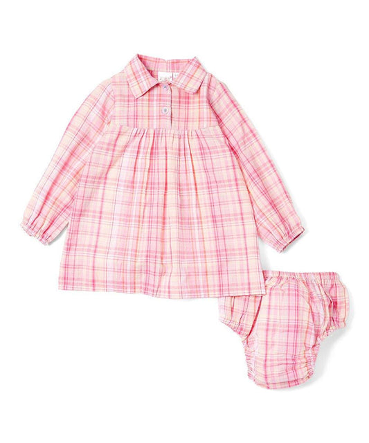 Plaid Pink Infant Shirt Dress Dress Yo Baby Wholesale