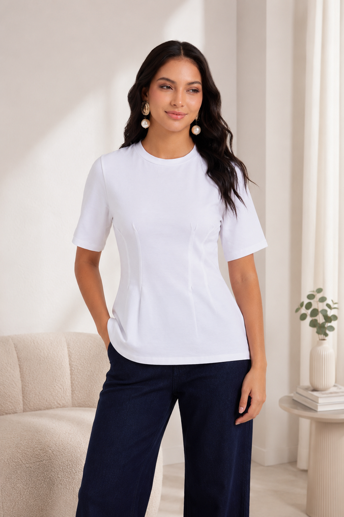 Pleated Peplum Top