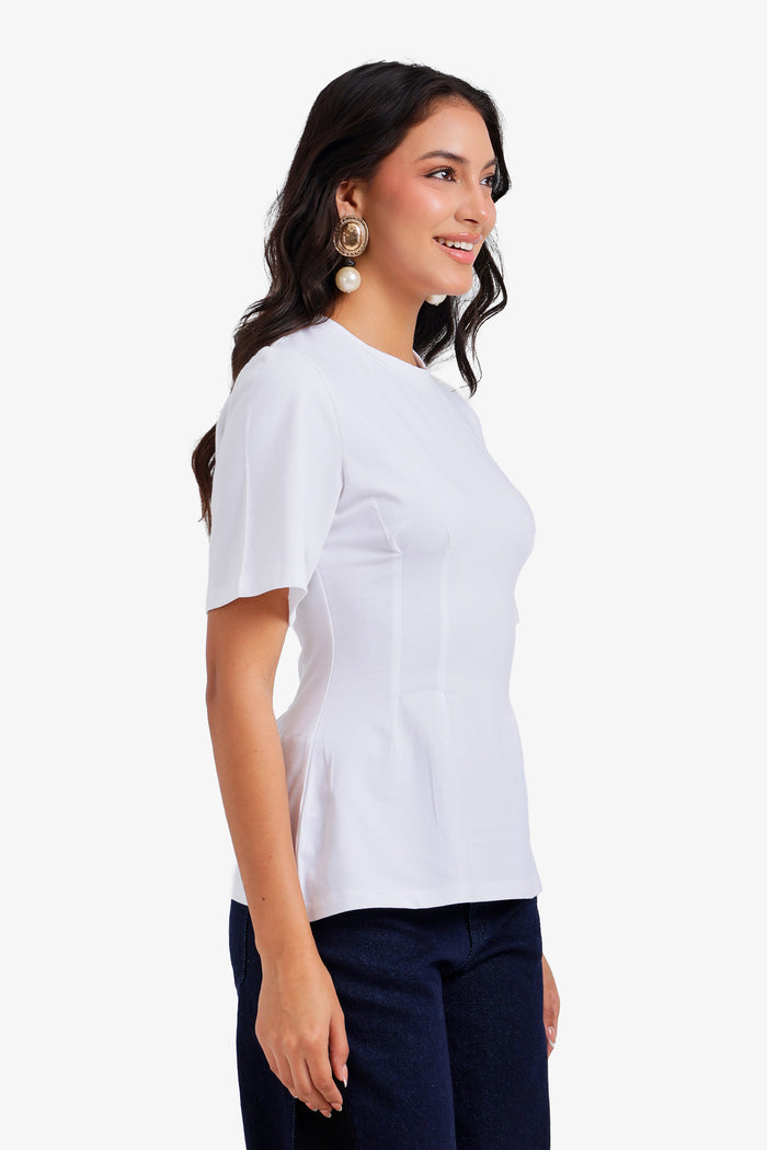 Pleated Peplum Top