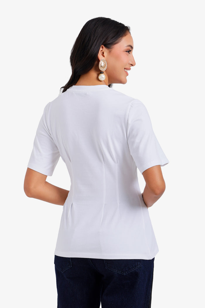 Pleated Peplum Top