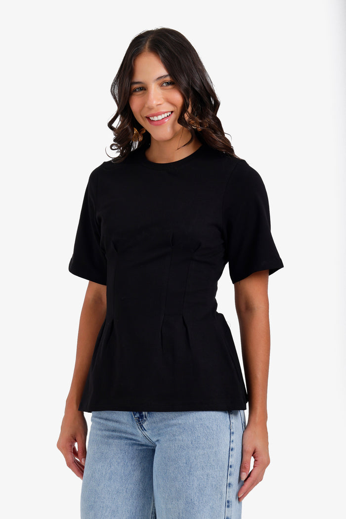 Pleated Peplum Top