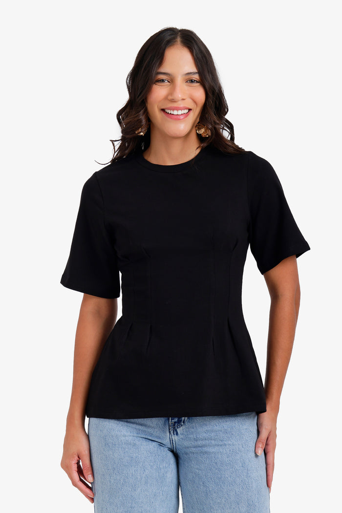 Pleated Peplum Top