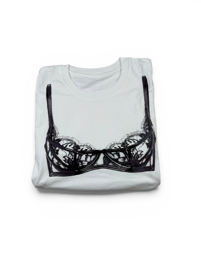 Printed Bra Illusion Long Sleeve Top
