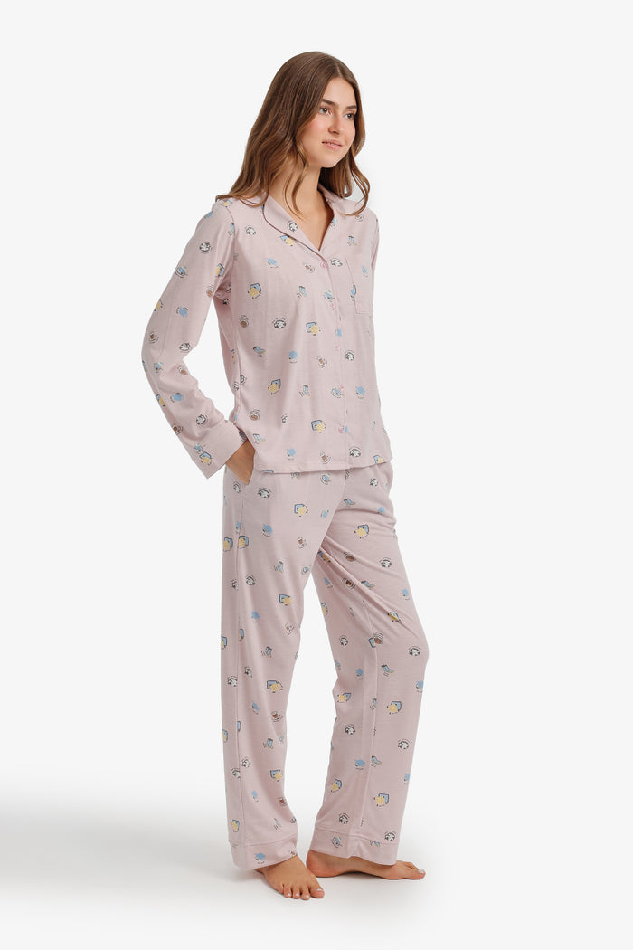Printed Button-Down Pyjama