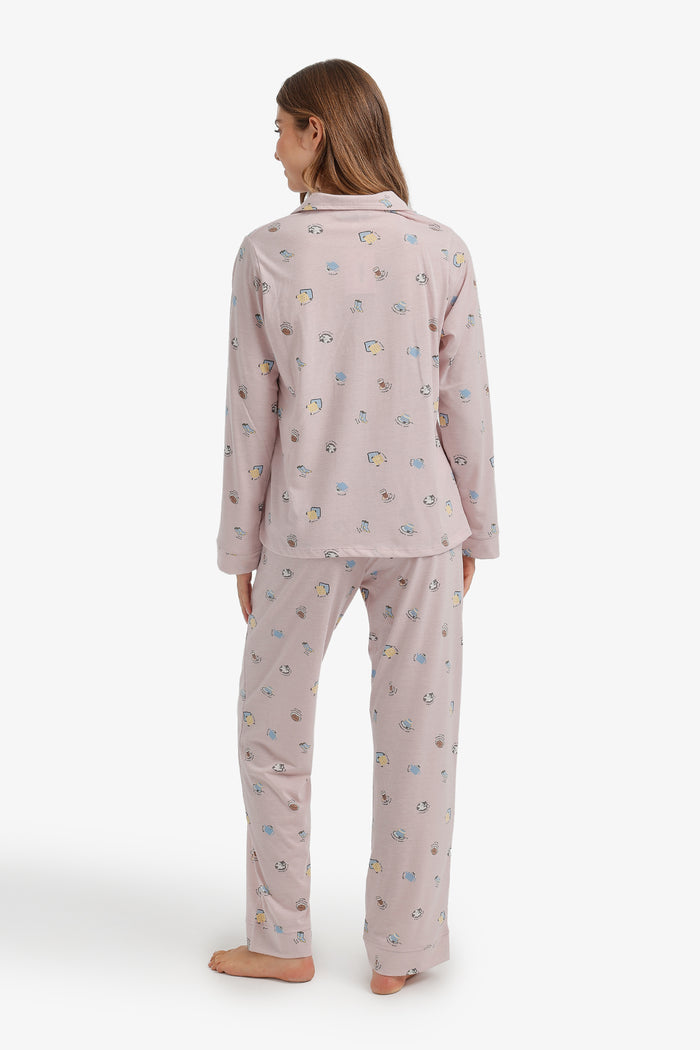 Printed Button-Down Pyjama