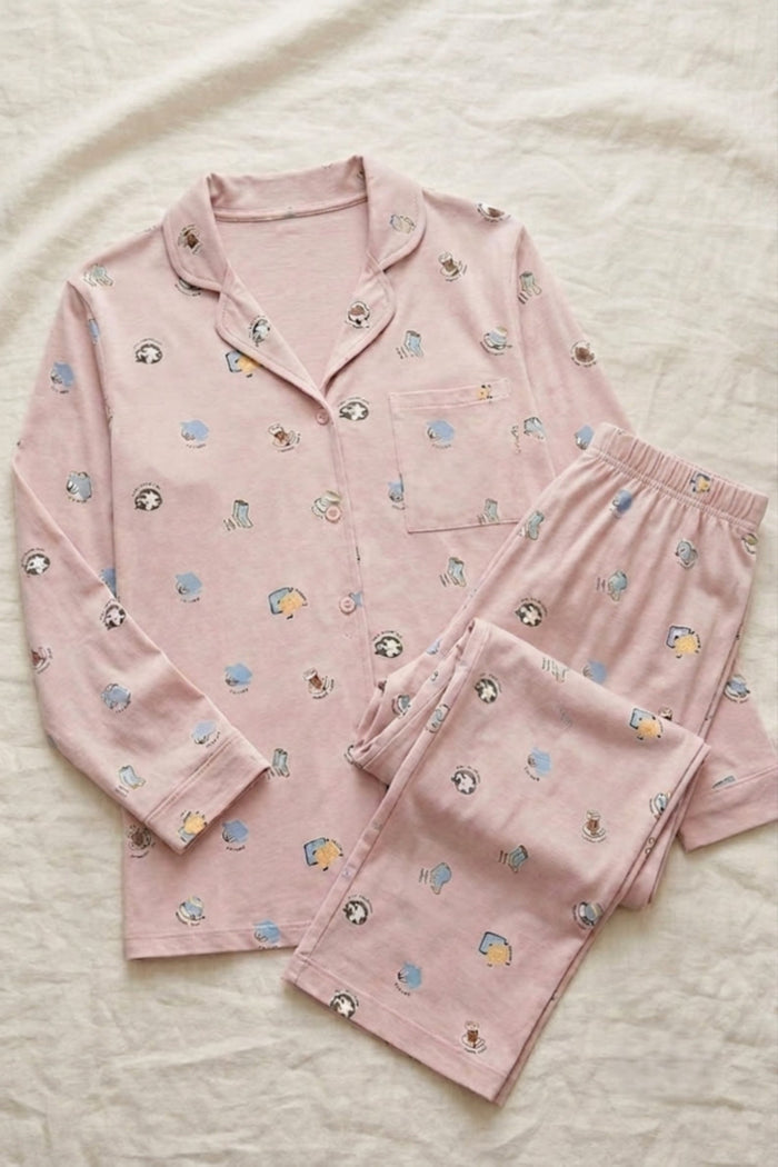Printed Button-Down Pyjama