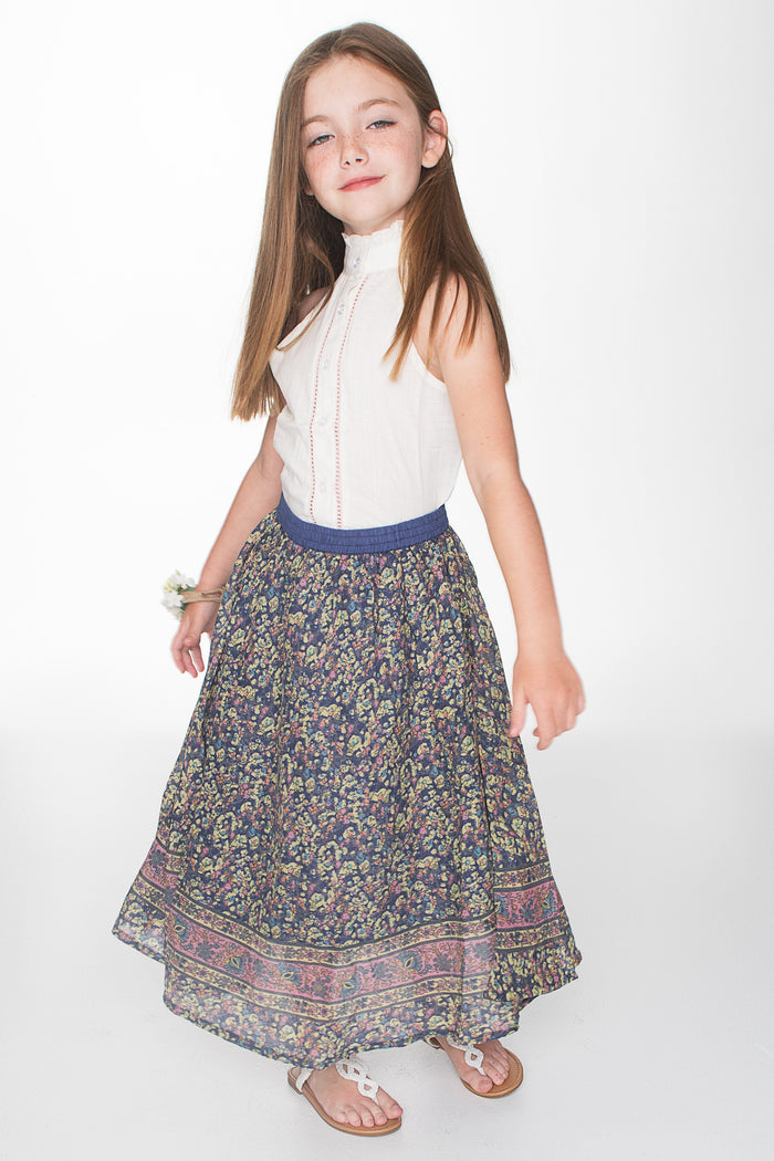 Printed Circle Skirt with Lace Detail Blouse 2pc. Set 2-pc. set Yo Baby Wholesale