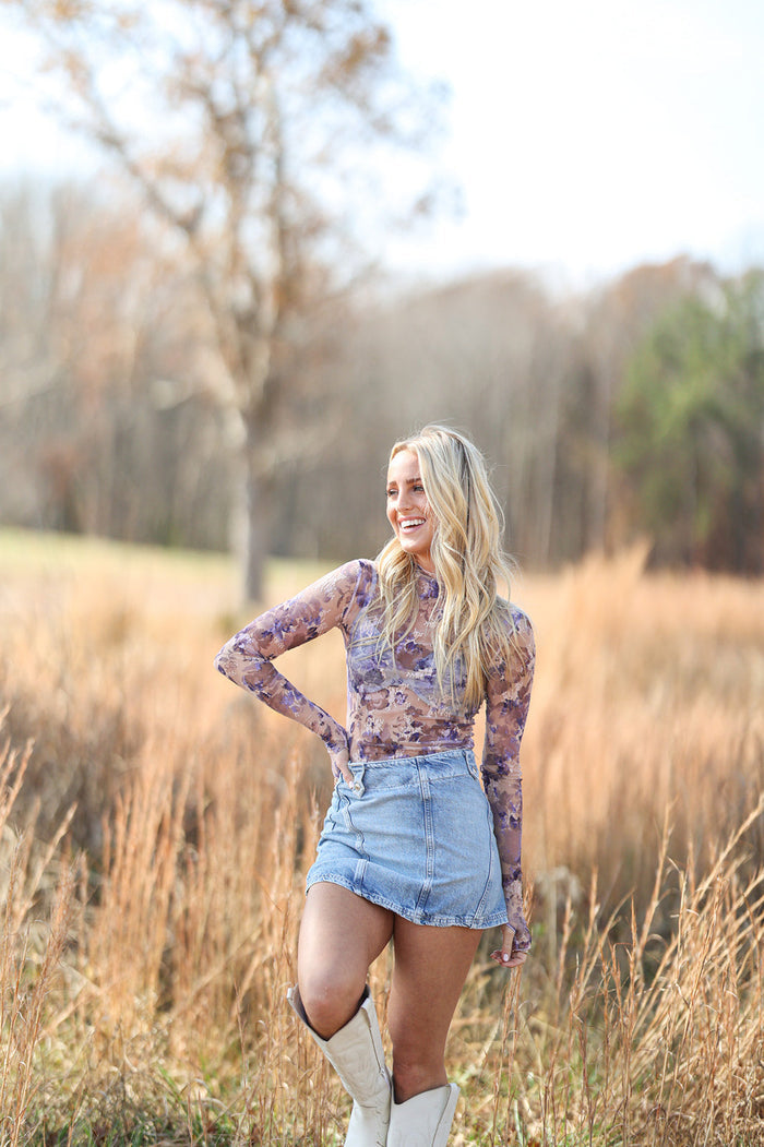 Printed Lady Lux Top - Fallen Rose Combo FREE PEOPLE