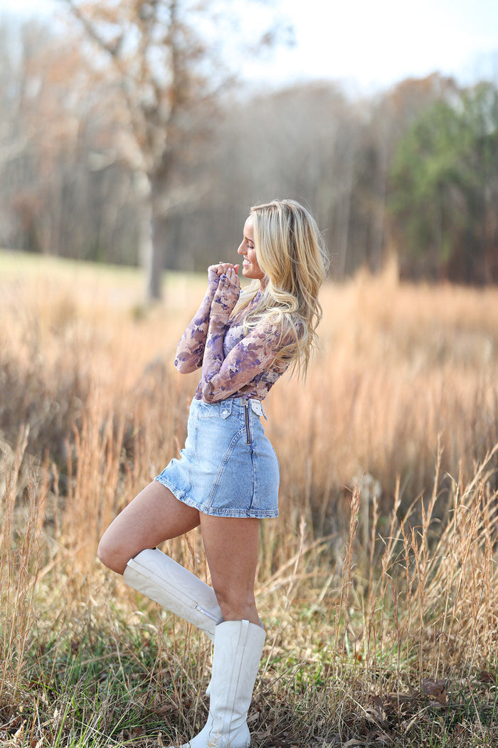 Printed Lady Lux Top - Fallen Rose Combo FREE PEOPLE