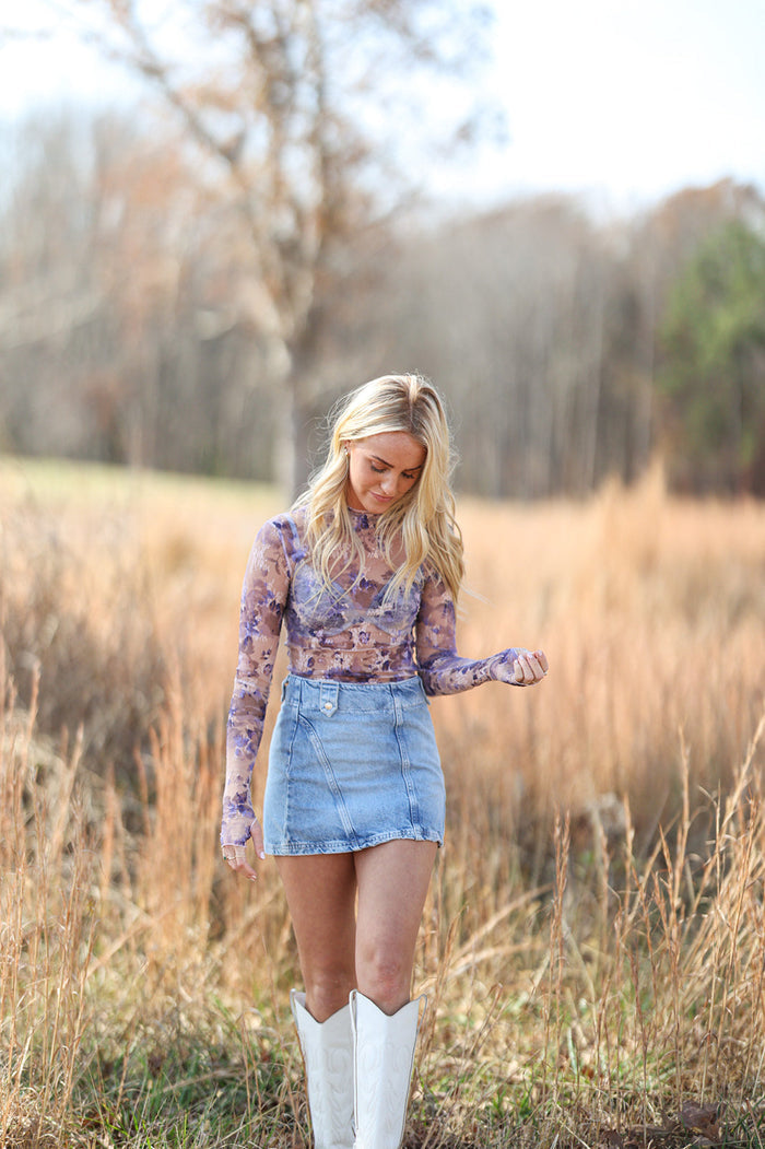 Printed Lady Lux Top - Fallen Rose Combo FREE PEOPLE