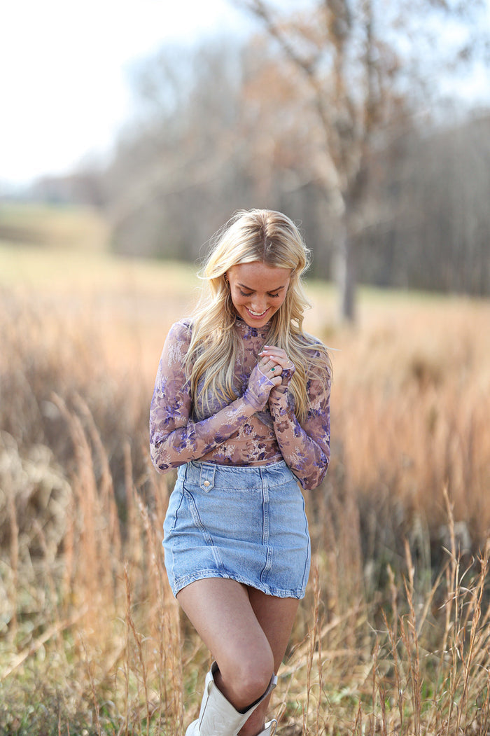 Printed Lady Lux Top - Fallen Rose Combo FREE PEOPLE