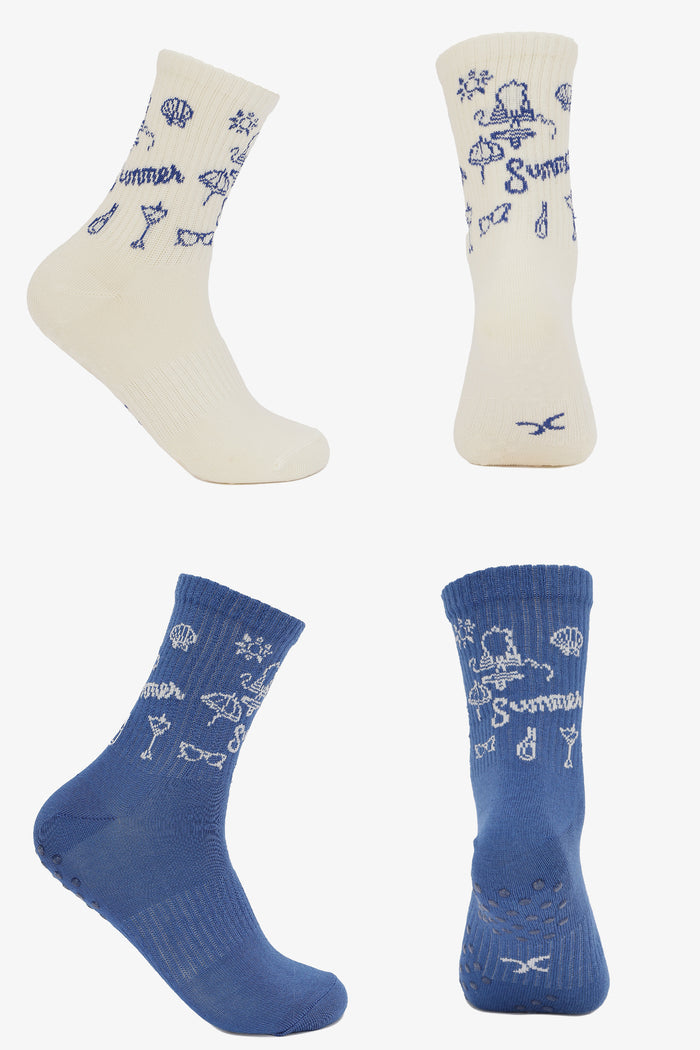 Printed Long Socks - 2 Pairs