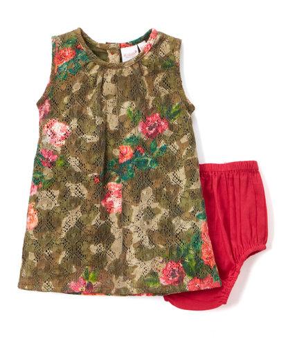 Printed & Pleated Net Dress & Diaper Cover 2pc.set Dress Yo Baby Wholesale