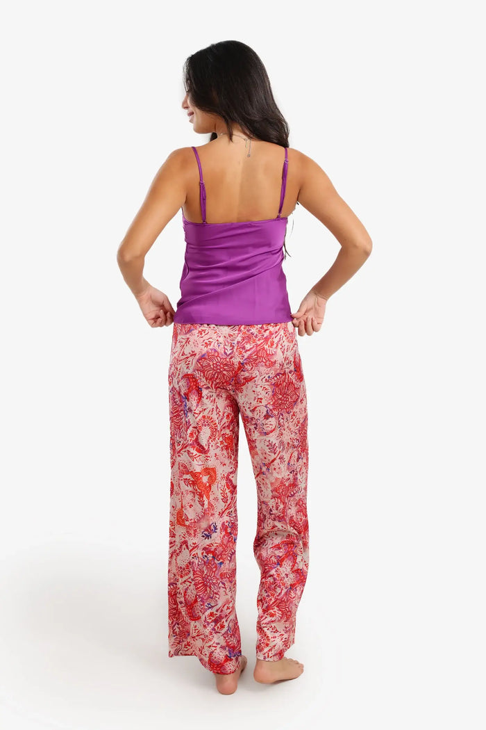 Printed Satin Pyjama Set