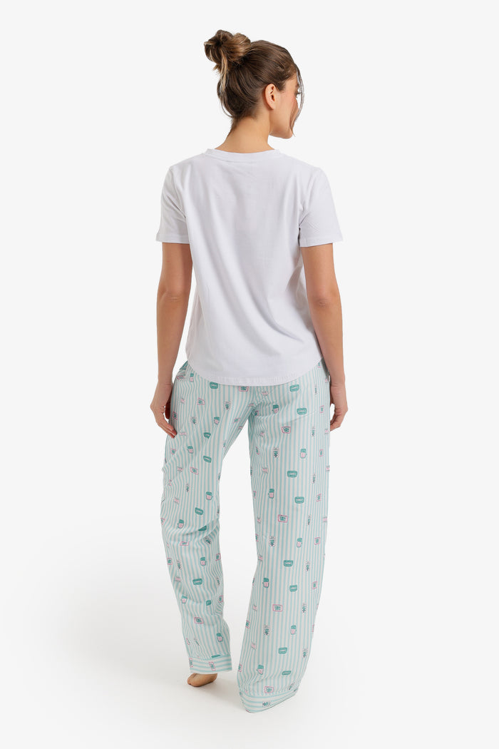 Printed Striped Pyjama Set