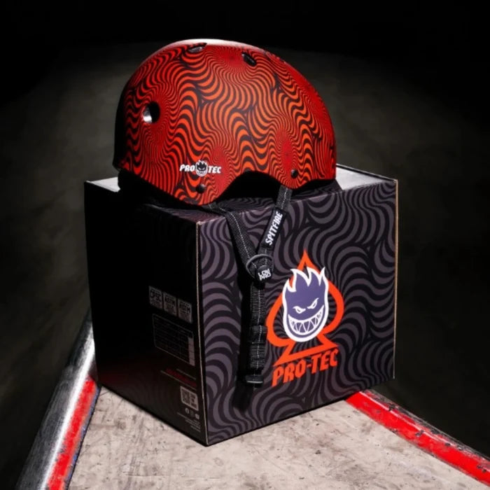 PRO TEC LOW PRO HELMET - SPITFIRE SIGNATURE RED SWIRL