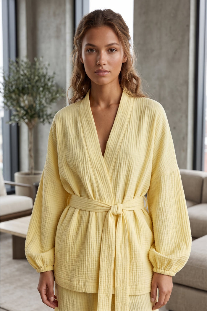 Puff-Sleeve Cardigan