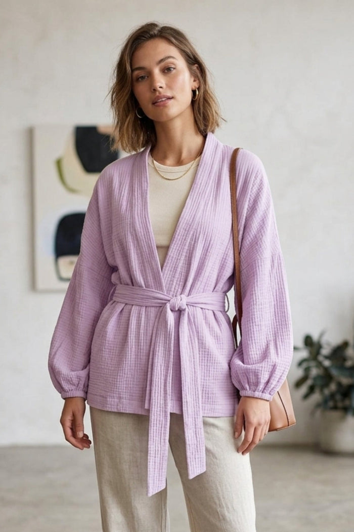 Puff-Sleeve Cardigan