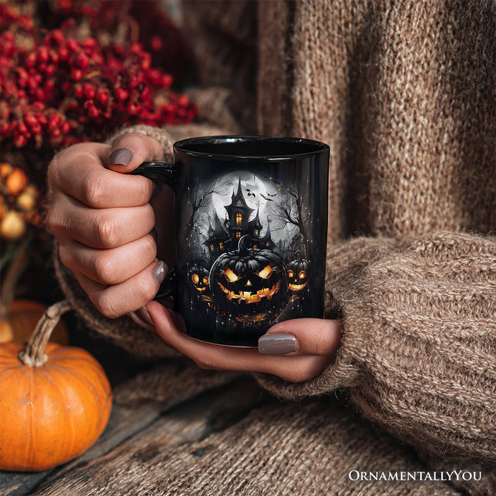 Pumpkin Halloween Personalized Mug, Spooky Horror Gift with Custom Name Personalized Ceramic Mug OrnamentallyYou