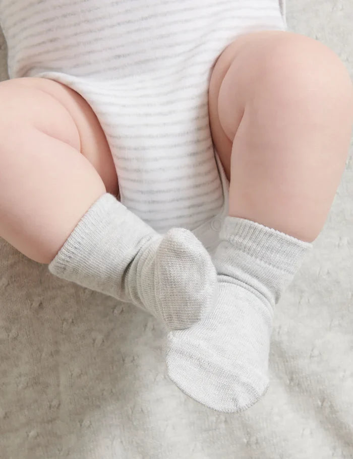Purebaby Essentials 3 Pair Sock Pack - Grey & White
