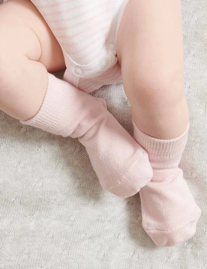 Purebaby Essentials 3 Pair Sock Pack - Pink & White