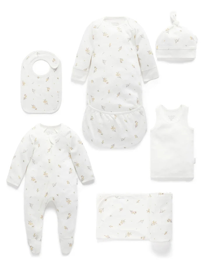 Purebaby Organic Essentials Hospital Bag Essential Vanilla Wattle Bee $120+ Value