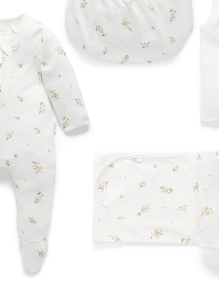 Purebaby Organic Essentials Hospital Bag Essential Vanilla Wattle Bee $120+ Value