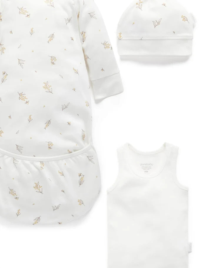 Purebaby Organic Essentials Hospital Bag Essential Vanilla Wattle Bee $120+ Value