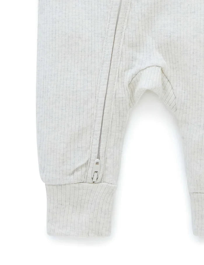 Purebaby Organic Ribbed Growsuit - Wheat