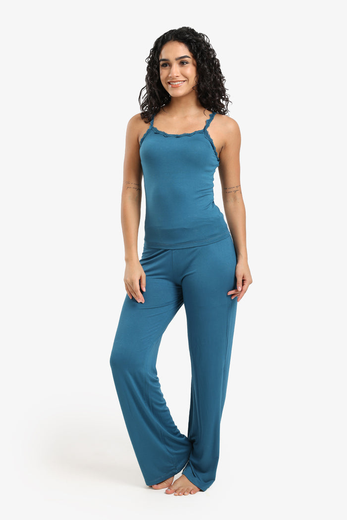 Pyjama Set With Lace Trim