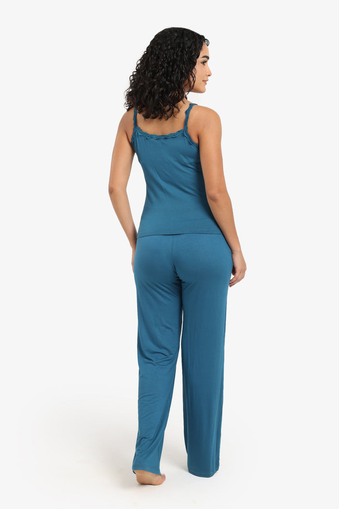 Pyjama Set With Lace Trim
