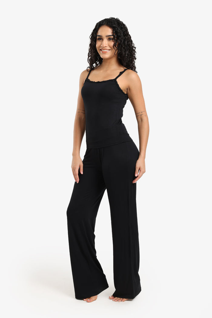 Pyjama Set With Lace Trim