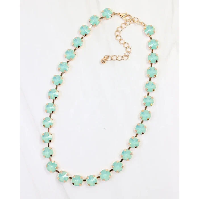 Radcliffe Rhinestone Necklace Mint Opal
