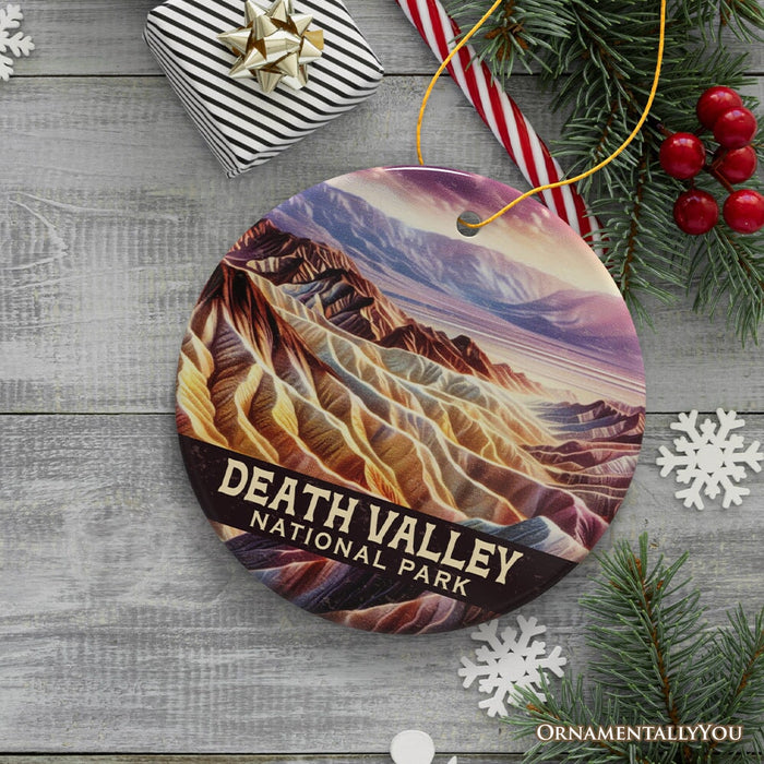 Radiant Death Valley National Park Ornament, California Canyon View Christmas Decor and Adventure Souvenir Ceramic Ornament OrnamentallyYou
