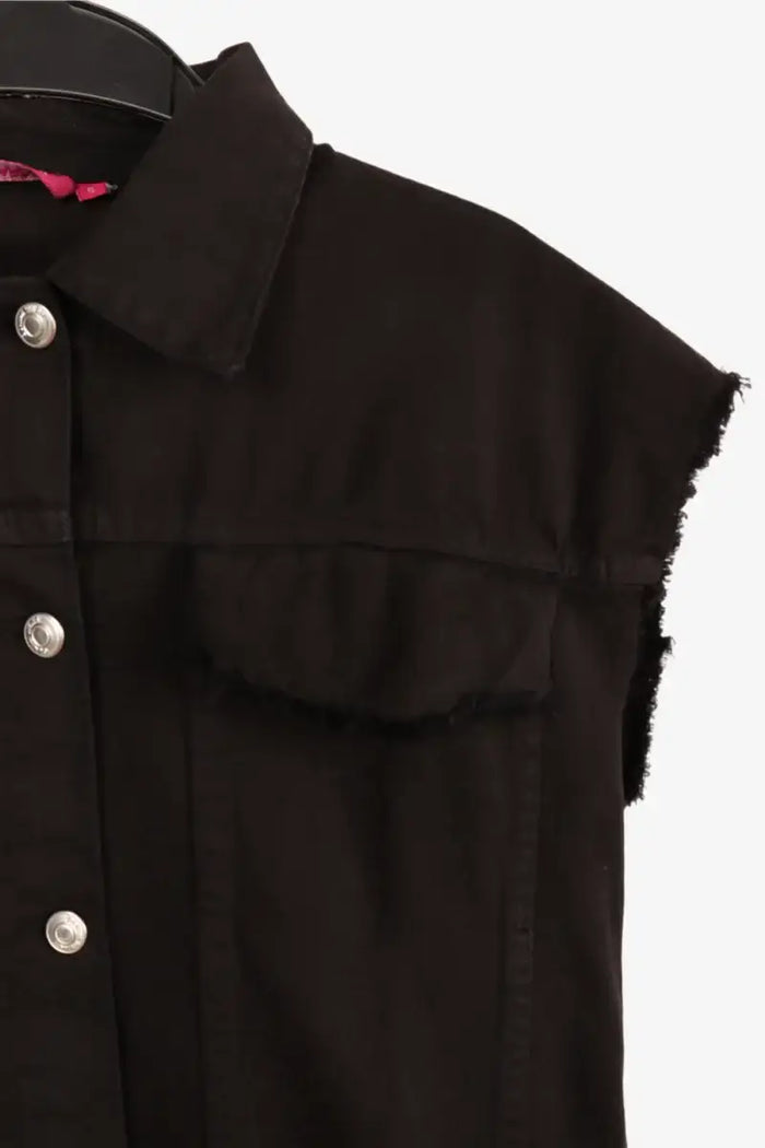 Raw Hem Denim Vest