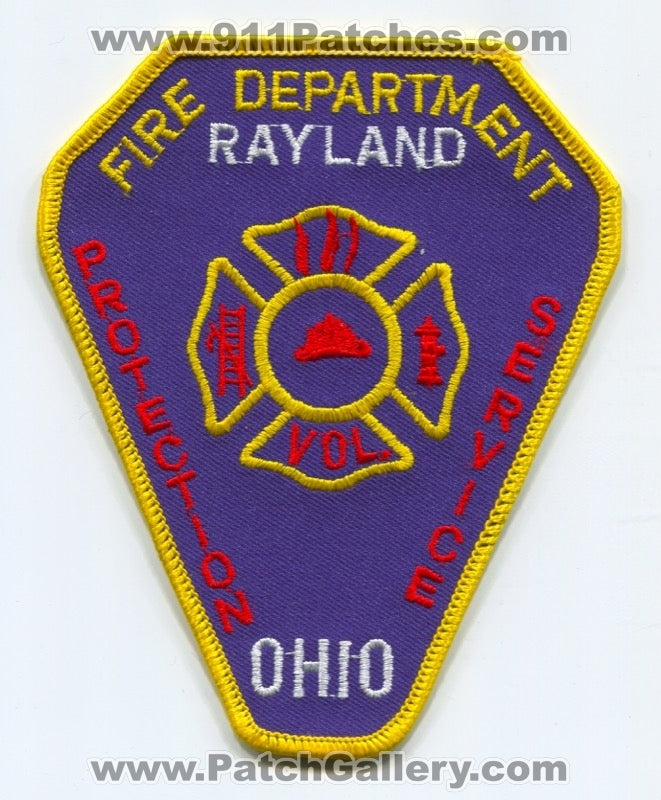 Rayland Volunteer Fire Department Patch Ohio OH