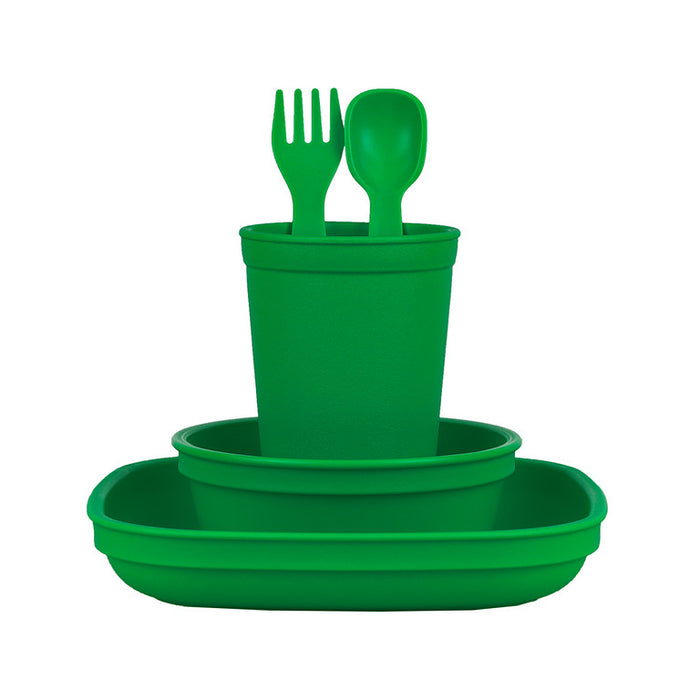 Re-Play Kelly Green Bundle - Tumbler Cup, Bowl, Plate & Cutlery Set