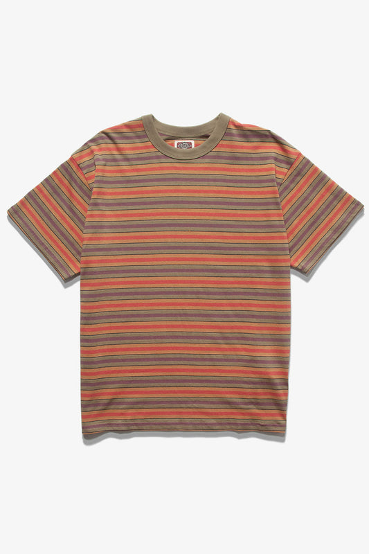 Red Ruggison - 90's Striped T-Shirt - Moss/Yellow