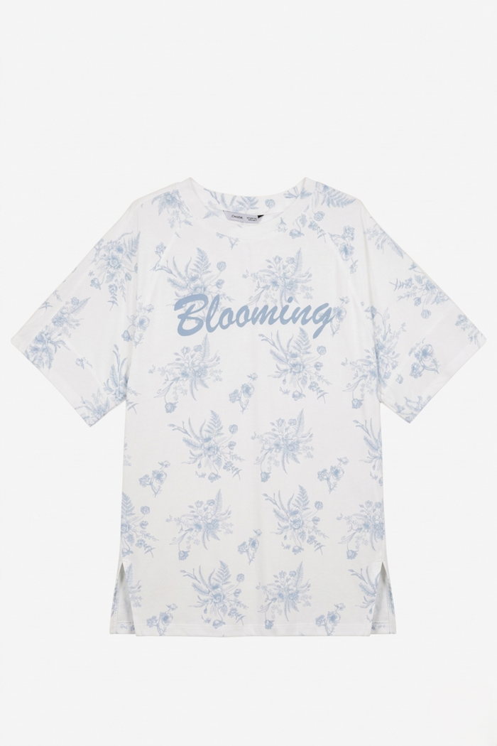 Relaxed Floral Night Shirt