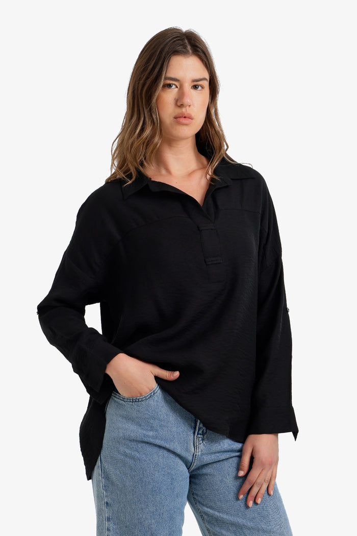 Relaxed High-Low Blouse